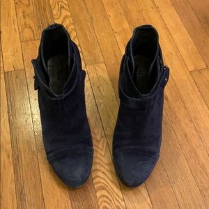 rag and bone navy blue suede harlow booties